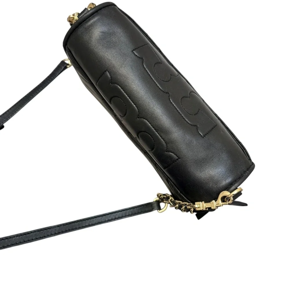 Tory Burch Alexa Mini Leather Crossbody Chain Shoulder Bag in black leather